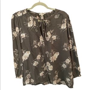 Lucky Brand Women’s Floral Peasant Blouse size M